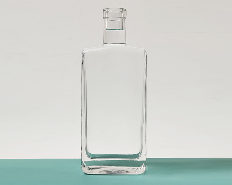 350ml Retangular GPI Acabamento Extra Branco Flint Garrafa de Gin de Vodka de Vidro
