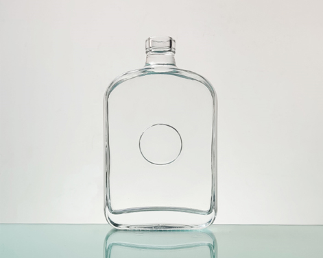 Garrafa de conhaque de sílex extra branco de pescoço de parafuso retangular de 450ml