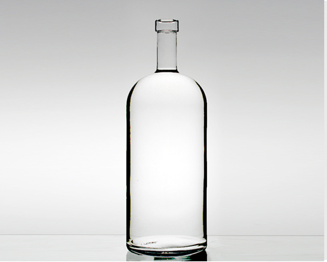Garrafa de vodka de forma única de sílex branco extra vazio 1,75l