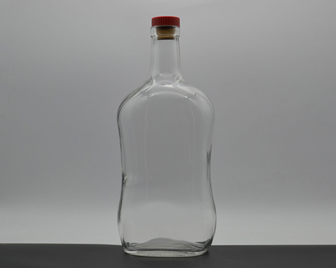 Recipiente de vidro de sílex branco extra gigante 3L garrafa de rum clara redonda