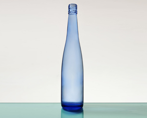 Garrafa de vodka oval de 700ml garrafa de vidro colorido sólido azul bebidas espirituosas