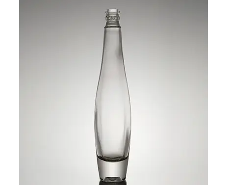 Garrafa de gin de guala de vidro de sílex branco extra redondo de 200ml