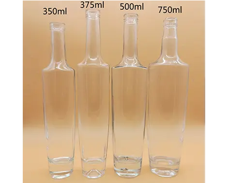 Garrafa de vidro tequila de sílex branco extra redondo 350ml