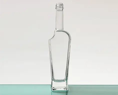 Garrafa de aguardente de vidro de sílex branco extra de forma única 375ml