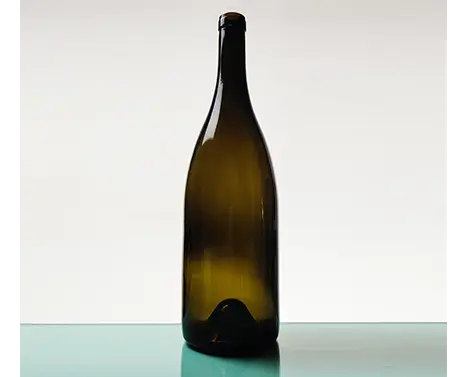 0,75L vidro colorido sólido redondo escuro âmbar garrafa de vinho
