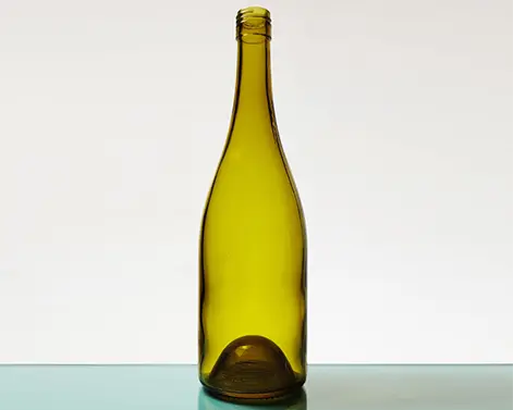 Garrafa de vidro redonda verde amarelo 750ml