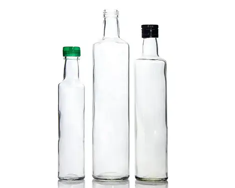 Garrafa de vidro de azeite de sílex extra branco redondo vazio 500ml