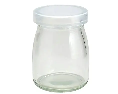 Frasco de vidro de leite redondo claro 125ml