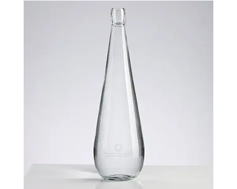 75cl garrafa de água de vidro superior de linha elegante redonda extra branca