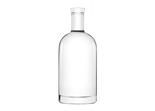 Garrafa de vidro de vodka nórdica de sílex branco redondo 750ml