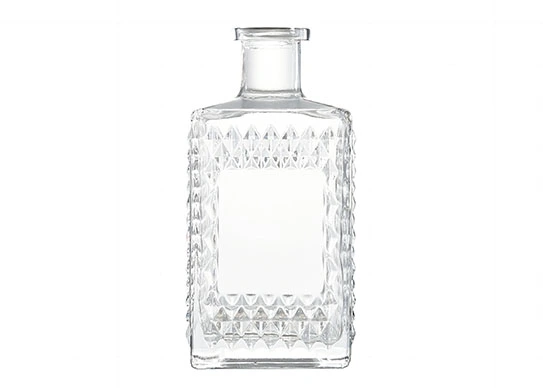 Garrafa de tequila retangular de vidro colorido sólido de forma única de 750ml