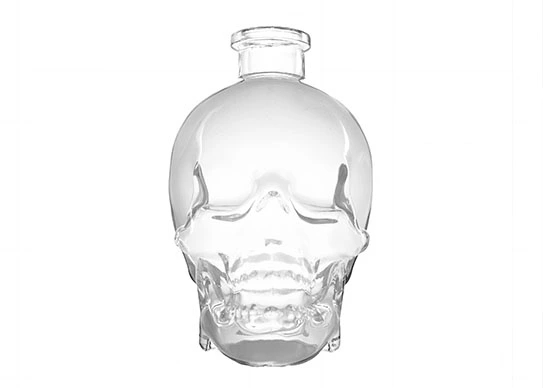 Garrafas de vidro em forma de crânio de vodka com design exclusivo de venda quente