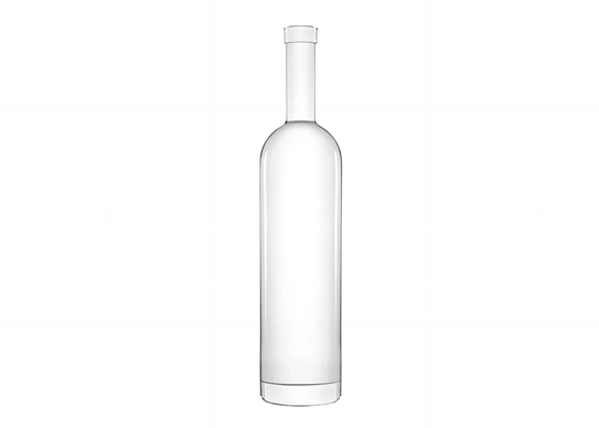 Garrafas de vidro elegantes em forma de cilindro, garrafa de vodka de 750ml alta