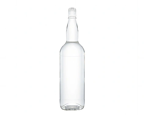 Embalagem de garrafa de uísque de vidro superior com rosca redonda de cristal premium Extra Flint 1000ml