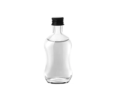 Garrafa de tequila de vidro com cintura fina 50ml, garrafa de vodka Gin Rum com tampa GPI para embalagem de bebidas alcoólicas
